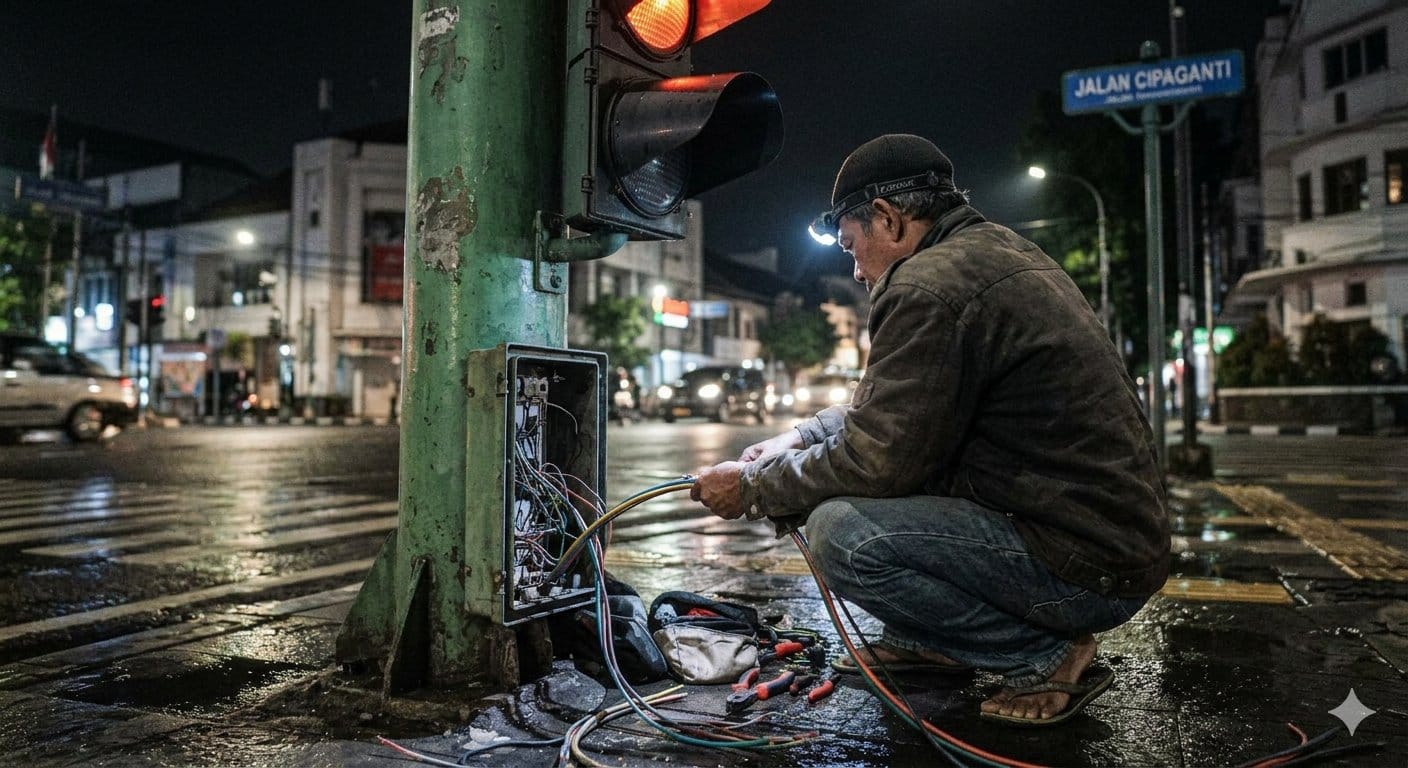 Pencuri Kabel Lampu Lalu Lintas di Bandung Berhasil Diringkus Polisi